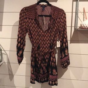 NWT Forever 21 BOHO Dress w/ faux leather- Small